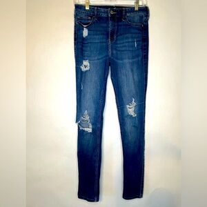 Hollister Distressed High Rise Skinny Blue Jeans for Women Size 5R